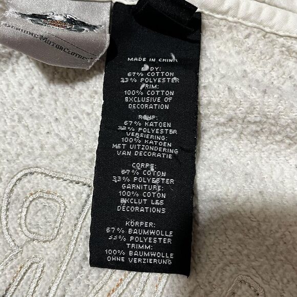 Harley Davidson Coat Women Large Blazer Hooded Fleece Pea Coat Embroidered Biker - Picture 15 of 16